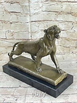 Statue Sculpture Panther Fauna Art Deco Style Art New Style Bronze Figure