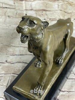 Statue Sculpture Panther Fauna Art Deco Style Art New Style Bronze Figure