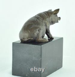 Statue Sculpture Pig Animal Style Art Deco Style Art Nouveau Solid Bronze