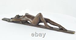 Statue Sculpture Pin-Up in a Sexy Style, Art Deco / Art Nouveau Style, Solid Bronze Sign