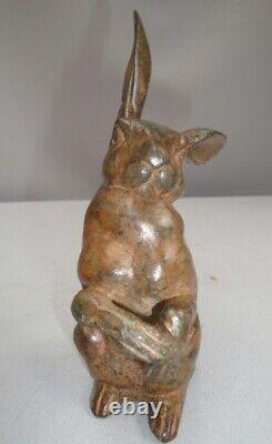 Statue Sculpture Rabbit Hare Animal Hunting Art Deco Art Nouveau Style