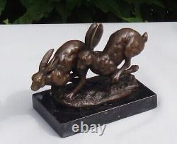 Statue Sculpture Rabbit Hare Animalier Hunting Style Art Deco Style Art Nouveau