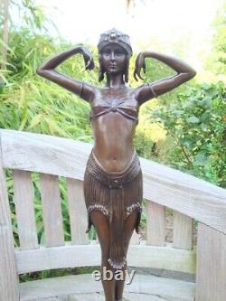 Statue Sculpture Scarab Dancer Nude Sexy Art Deco Style Art Nouveau Bro