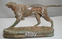 Statue Sculpture Setter Dog Hunting Animal Style Art Deco Style Art Nouveau