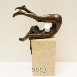 Statue Sculpture Sexy Dancer Pin-up Style Art Deco Style Art Nouveau Bronze
