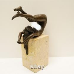 Statue Sculpture Sexy Dancer Pin-up Style Art Deco Style Art Nouveau Bronze