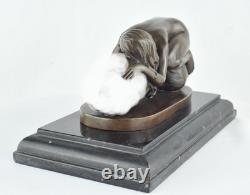 Statue Sculpture Sexy Nymph Art Deco Art Nouveau Massive Bronze Sign