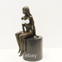 Statue Sculpture Sexy Nymph Art Deco Style Art Nouveau Solid Bronze Sign