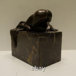 Statue Sculpture Sexy Pin-up Young Lady Awakening Art Deco Style Art Nouveau Style