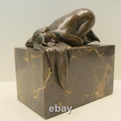 Statue Sculpture Sexy Pin-up Young Lady Awakening Art Deco Style Art Nouveau Style