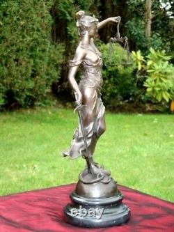 Statue Sculpture The Justice Themis Art Deco Style Art Nouveau Bronze Massi