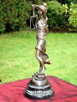 Statue Sculpture The Justice Themis Art Deco Style Art Nouveau Bronze Massi