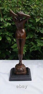 Statue Sculpture The awakening Pin-up Sexy Nude Style Art Deco Style Art Nouveau Bronze
