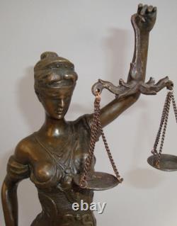 Statue Sculpture Themis Justice Art Deco Art Nouveau Style Bronze Massif