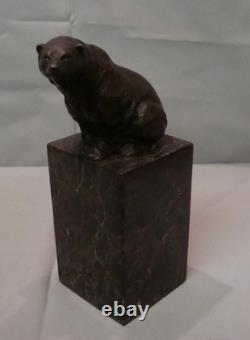 Statue Sculpture in Animalier Style, Art Deco Style, Art Nouveau, Solid Bronze