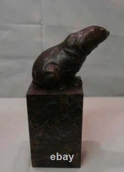 Statue Sculpture in Animalier Style, Art Deco Style, Art Nouveau, Solid Bronze