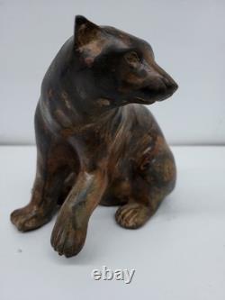 Statue Sculpture in Animalier Style, Art Deco Style, Art Nouveau, Solid Bronze S