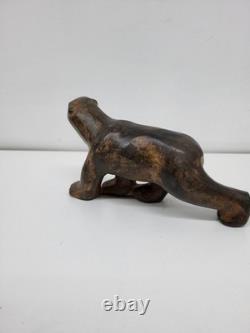 Statue Sculpture in Animalier Style, Art Deco Style, Art Nouveau, Solid Bronze S