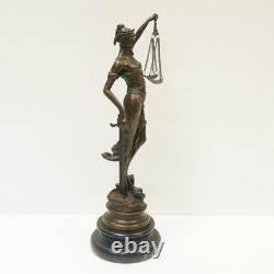 Statue Sculpture of Themis, Goddess of Justice, Art Deco / Art Nouveau Style, Solid Bronze