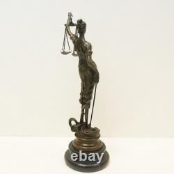 Statue Sculpture of Themis, Goddess of Justice, Art Deco / Art Nouveau Style, Solid Bronze