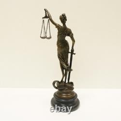 Statue Sculpture of Themis, Goddess of Justice, Art Deco / Art Nouveau Style, Solid Bronze