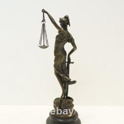 Statue Sculpture of Themis, Goddess of Justice, Art Deco / Art Nouveau Style, Solid Bronze