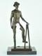 Statue Sculpture Of A Sexy Athlete In Art Deco And Art Nouveau Style, Solid Bronze