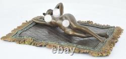 Statue Sculpture of a Sexy Nymph in Art Deco / Art Nouveau Style, Solid Bronze Signed