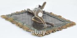 Statue Sculpture of a Sexy Nymph in Art Deco / Art Nouveau Style, Solid Bronze Signed