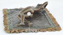 Statue Sculpture of a Sexy Nymph in Art Deco / Art Nouveau Style, Solid Bronze Signed