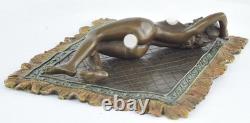 Statue Sculpture of a Sexy Nymph in Art Deco / Art Nouveau Style, Solid Bronze Signed