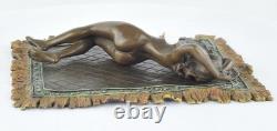 Statue Sculpture of a Sexy Nymph in Art Deco / Art Nouveau Style, Solid Bronze Signed