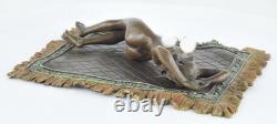 Statue Sculpture of a Sexy Nymph in Art Deco / Art Nouveau Style, Solid Bronze Signed