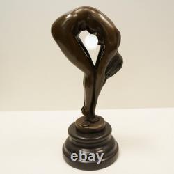 Statue Sculpture of a Sexy Pin-Up Dancer in Art Deco / Art Nouveau Style, Bronze<br/>