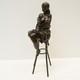 Statue Sculpture Of A Sexy Young Woman In Art Deco / Art Nouveau Style, Solid Bronze