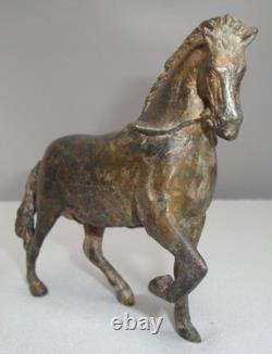Statue Sculpture of an Animal Horse in Art Deco and Art Nouveau Style, Solid Bronze