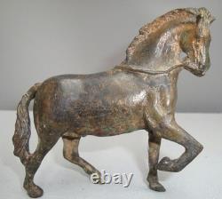 Statue Sculpture of an Animal Horse in Art Deco and Art Nouveau Style, Solid Bronze