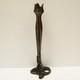 Statue Sculpture Candle Holder, Art Deco Style, Art Nouveau Style, Solid Bronze, Signed