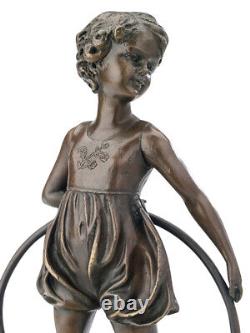 Statuette Of Young Gymnast After Ferdinand Preiss Style Art Deco Bronze