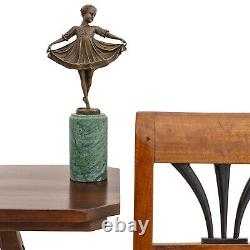 Statuette of a Young Girl after Ferdinand Preiss (1882-1943) in Art Deco Style Bronze.