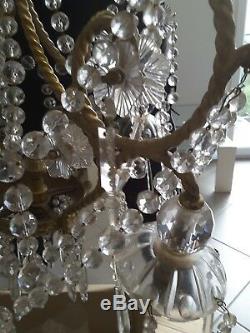 Sublime Chandelier Cage Baccarat, Pendants Crystal Baccarat, 5 Lights, Bronze Base