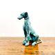 Superb Art Deco Bronze Greyhound Sculpture With Green Patina, Circa 1930