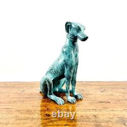 Superb Art Deco Bronze Greyhound Sculpture with Green Patina, Circa 1930