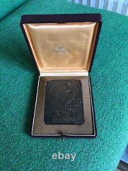 Superb Art Deco Bronze Medal, Female Nude, City of Mons