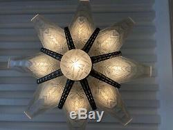 Superb Art Deco Chandelier 8 Plates