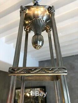 Superb Art Deco Chandelier 8 Plates