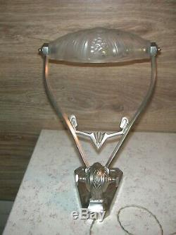 Superb Bedside Lamp Or Art Deco Desk Forming Empty Nickel-plated Bronze Pocket