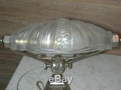 Superb Bedside Lamp Or Art Deco Desk Forming Empty Nickel-plated Bronze Pocket