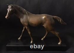 Superb Large 20th Century Art Deco Bronze Sculpture of a Stationary Horse, Signed J. Brault