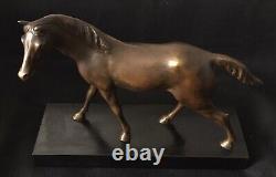 Superb Large 20th Century Art Deco Bronze Sculpture of a Stationary Horse, Signed J. Brault